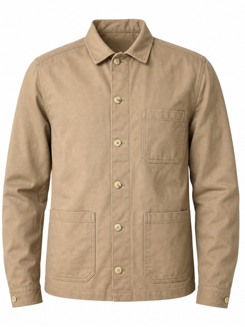 ASOS DESIGN Men’s Cotton Twill Chore Jacket / Shacket in Tan - Size Medium